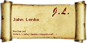 Jahn Lenke névjegykártya